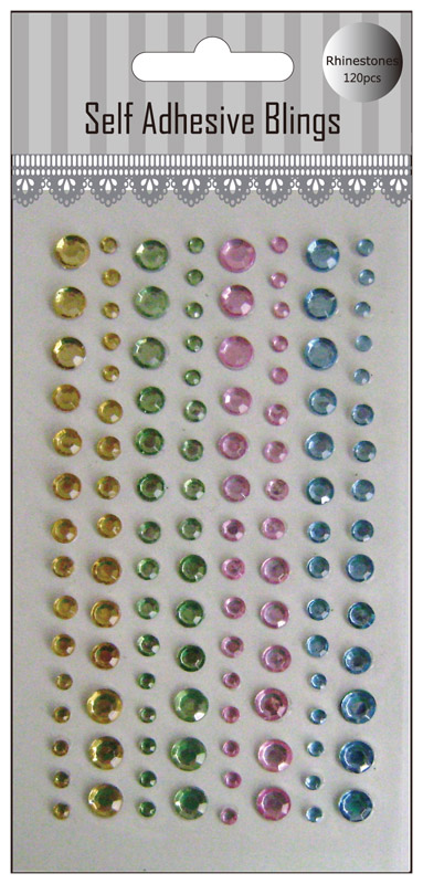Decorative colorful self adhesive rhinestones sticker