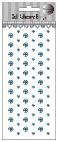 69pcs Blue decorative craft self adhesive gem sticker