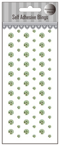 69pcs Green decorative craft self adhesive gem sticker