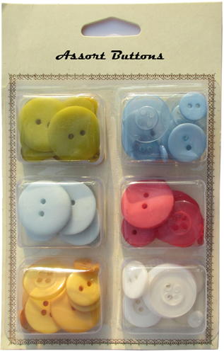 Bright assort plastic buttons mixed collection