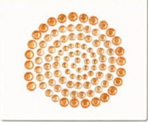 100pcs orange gems sticker