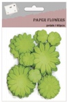 Green decorative paper flowers for scrapbooking