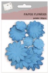 Blue set craft paper flowers collection