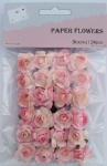 Pink scrapbook paper rose blooms