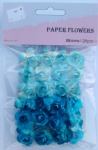 Blue set scrapbook paper rose blooms