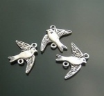 Antique metal charms swallow for charms bracelet