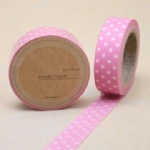 Pink tape with white dots washi tape