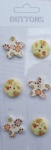 6pcs chinese wholesale printed wooden buttons