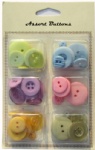 Pastel assort plastic buttons mixed collection