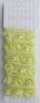 Yellow Double row pearl beads decorative rose lace trim fabric