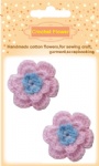 Pink crochet flowers for craft