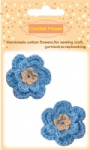 Blue crochet flowers for craft