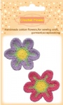 Girl set cotton crochet flowers for handicraft