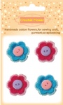 Handmade cotton crochet flowers with buttons decorative