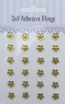 24pcs Mint flower shape rhinestones sticker