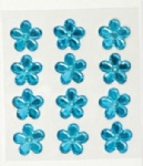 12pcs blue flower rhinestones sticker
