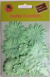 Light green collection scrapbook paper flowers-paper petals-embellishments