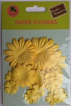 Yellow collection scrapbook paper flowers-paper petals-embellishments