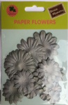 Grey collection scrapbook paper flowers-paper petals-embellishments