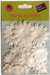 White collection scrapbook paper flowers-paper petals-embellishments