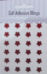 24pcs Red 8mm flower self adhesive gems sticker wholesale