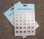 30pcs pink square mixed gems sticker