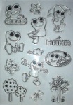 cartoon frogs decorative clear stamp